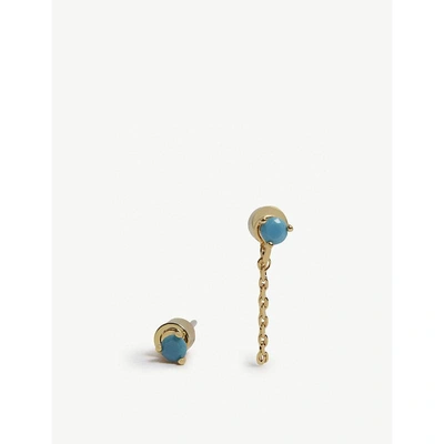 Shop Astrid & Miyu Zodiac Sagittarius Earrings In Turquoise
