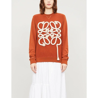 Shop Loewe Rope Anagram-detailed Cotton-jersey Sweatshirt In Terracotta