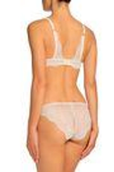 Shop Stella Mccartney Lily Blushing Stretch-jersey And Lace Low-rise Briefs In Pastel Pink