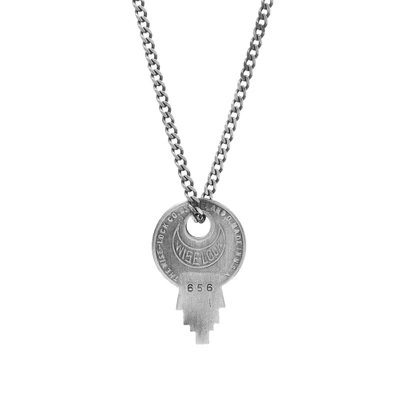 Shop Miansai Wise Lock Necklace In Silver