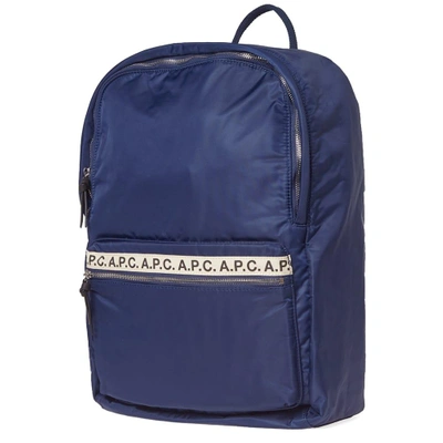Shop Apc A.p.c. Sally Tape Logo Backpack In Blue