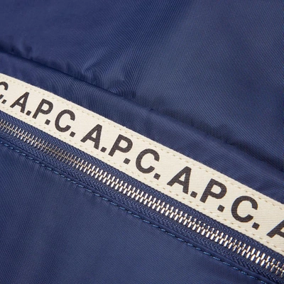 Shop Apc A.p.c. Sally Tape Logo Backpack In Blue