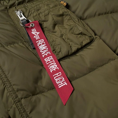 Shop Alpha Industries Apollo 11 Hooded Puffer Jacket In Green
