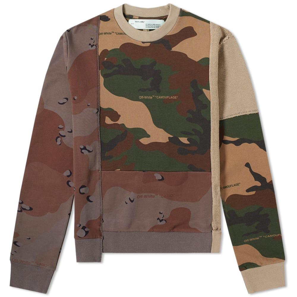 off white reconstructed camouflage sweatshirt