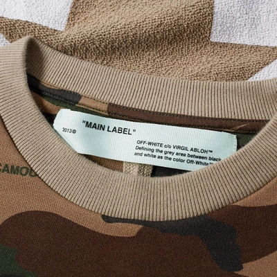 Shop Off-white Reconstructed Camo Crew Sweat In Green