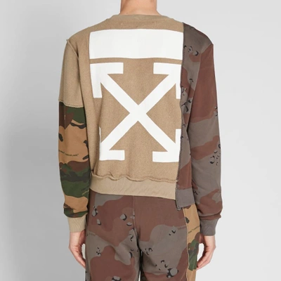 Shop Off-white Reconstructed Camo Crew Sweat In Green