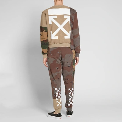 Shop Off-white Reconstructed Camo Crew Sweat In Green