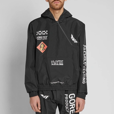 Shop Off-white Gore-tex Asymmetric Pullover Jacket In Black