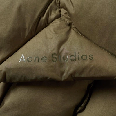 Shop Acne Studios Down Scarf In Green