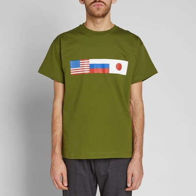 Alarmerende Mountaineer Rå Gosha Rubchinskiy Flag Print T-shirt In Green | ModeSens