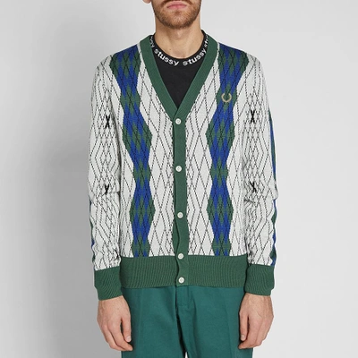 Fred Perry X Thames Argyle Cardigan In Green | ModeSens