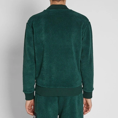 Fred Perry X Thames Heavy Fleece Bomber Jacket In Green | ModeSens