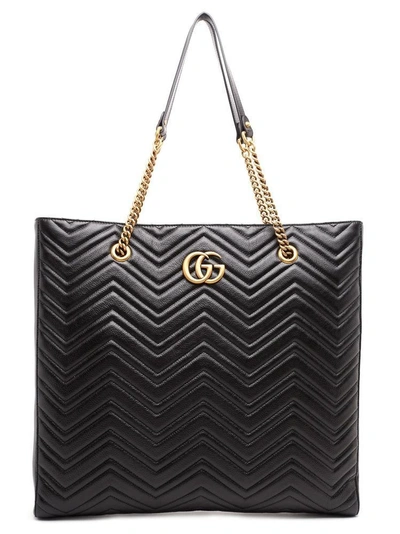 Shop Gucci Gg Marmont Large Tote Bag In Black