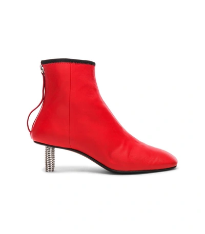 Shop Calvin Klein 205w39nyc Red Grainne Leather Ankle Boot