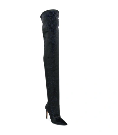 Shop Balmain Black Over The Knee Boots