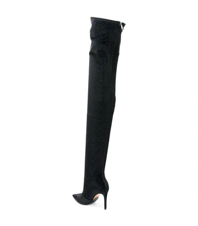 Shop Balmain Black Over The Knee Boots