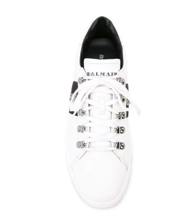 Shop Balmain White Esther Low Top Sneakers