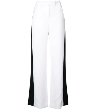 Shop Carolina Herrera Black & White Side Stripe Trousers