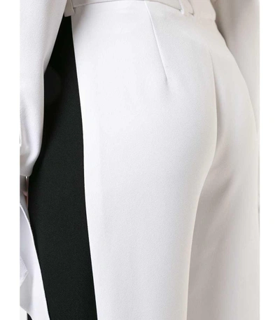 Shop Carolina Herrera Black & White Side Stripe Trousers