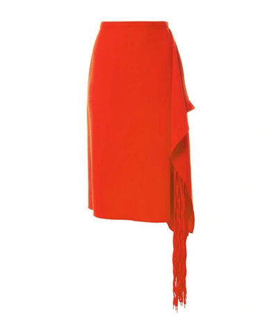 Shop Tibi Red Triacetate Fringe Skirt