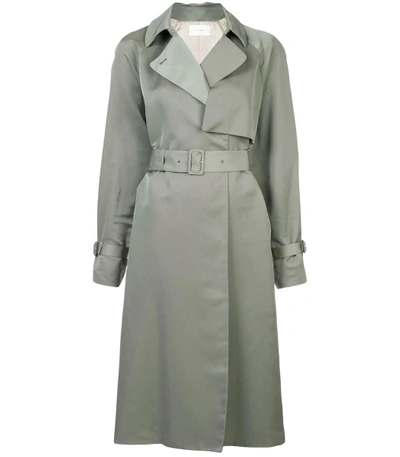Shop The Row Belted Trench Coat In Green