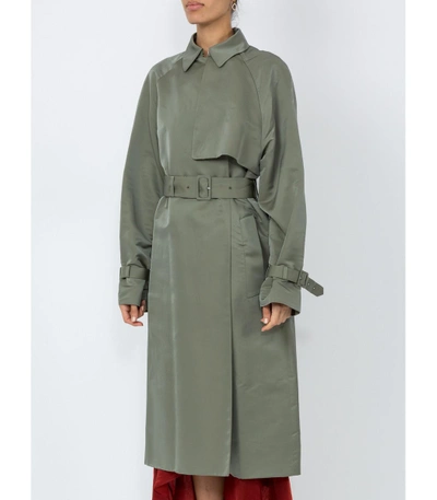 Shop The Row Belted Trench Coat In Green