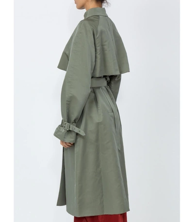 Shop The Row Belted Trench Coat In Green