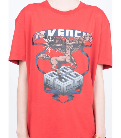 Shop Givenchy Red Round Neck T-shirt