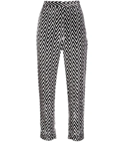 Shop Balmain Black/white Woven Pants