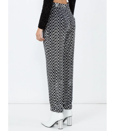 Shop Balmain Black/white Woven Pants