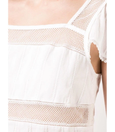 Shop Alexa Chung White Square Neck Cropped Blouse