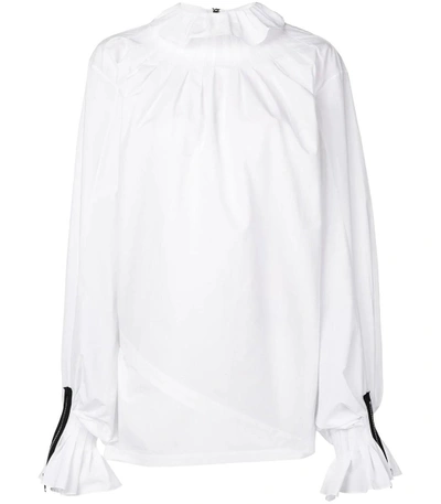 Shop Jw Anderson White Pleated Collar Blouse