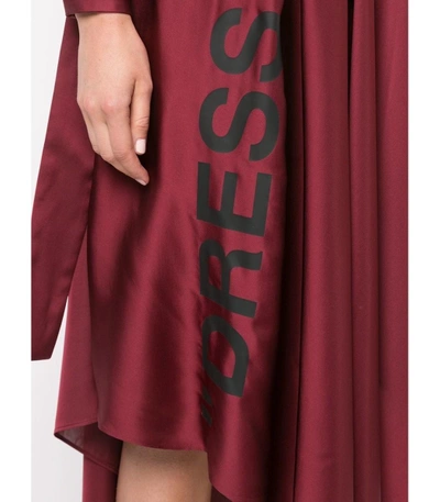 Shop Off-white Red Neck Foulard Dress In Burgundy