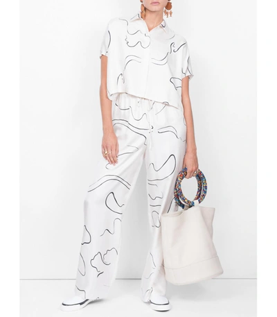 Shop The Row White Abstract Print Blouse