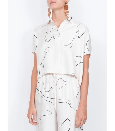 Shop The Row White Abstract Print Blouse