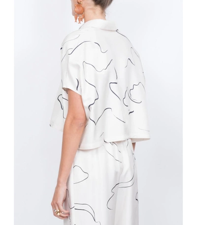 Shop The Row White Abstract Print Blouse
