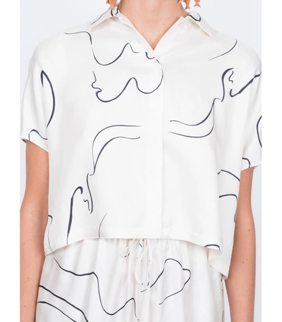 Shop The Row White Abstract Print Blouse