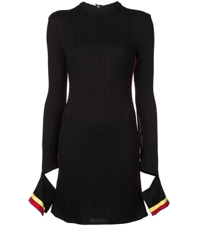 Shop Ellery Black Multicolor Ribbed Knit Dress