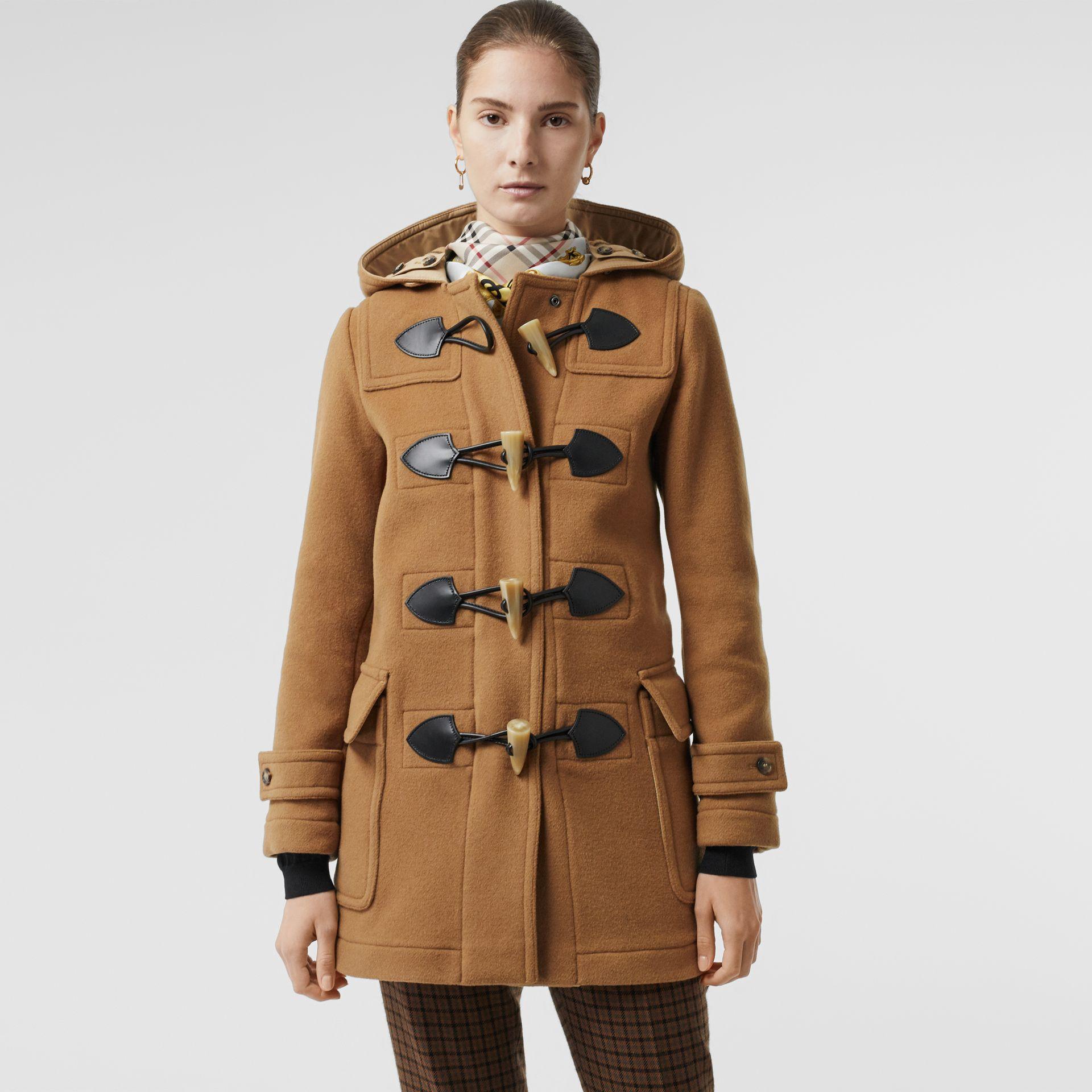 Burberry Women's Brown Mersey Wool-blend Duffle Coat In Beige | ModeSens
