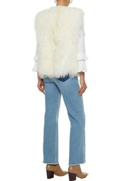 Shop Karl Donoghue Woman Shearling Gilet Off-white