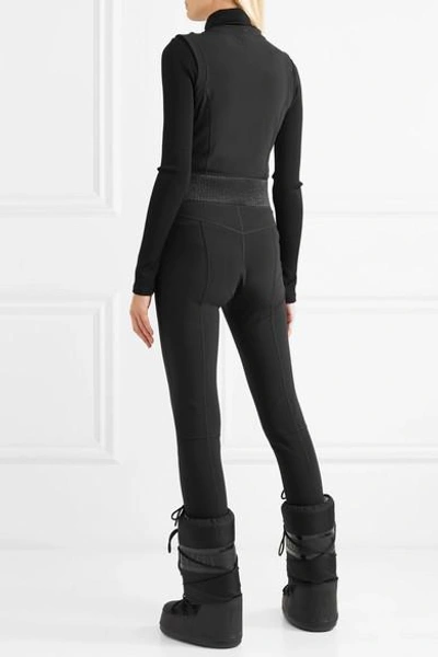 Shop Moncler Stretch-jersey Ski Suit In Black