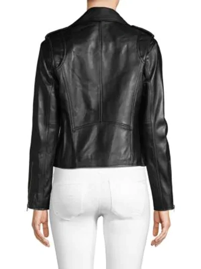 Shop Derek Lam 10 Crosby Leather Moto Jacket In Black