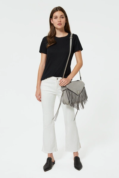 Shop Rebecca Minkoff Grey Darren Messenger Bag With Fringe |