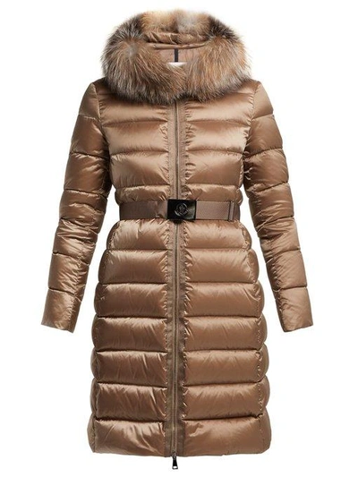 Moncler Tinuviel Quilted-down Coat In Khaki Beige | ModeSens