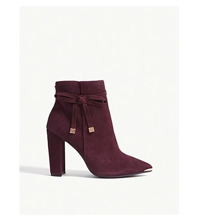 Shop Ted Baker Qatena Suede Ankle Boots In Deep Purple