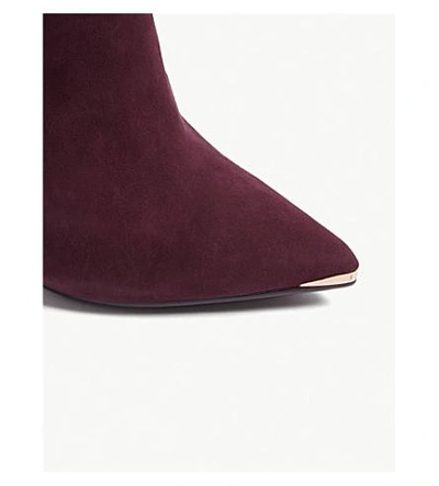 Shop Ted Baker Qatena Suede Ankle Boots In Deep Purple