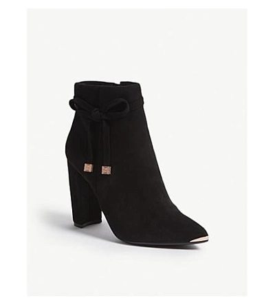 Shop Ted Baker Qatena Suede Ankle Boots In Black