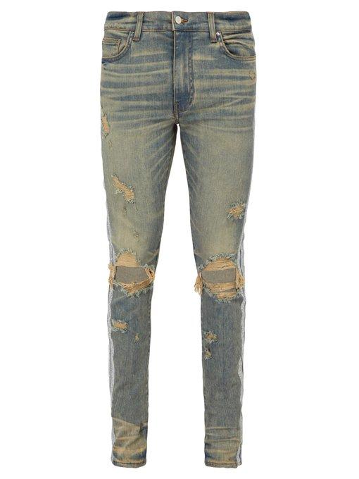 jeans with glitter side stripe