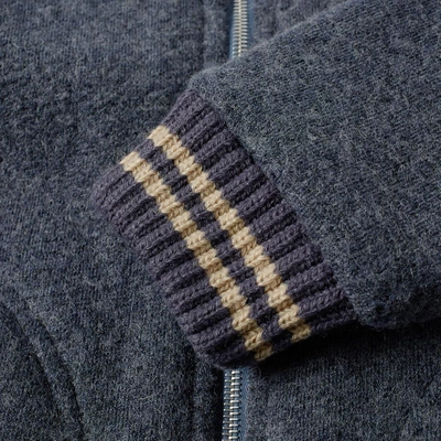 Shop Nigel Cabourn X Peak Performance Wool Fleece Zip Jacket In Blue