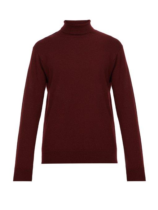 burgundy roll neck mens